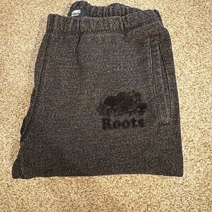 Roots Black Textured Joggers